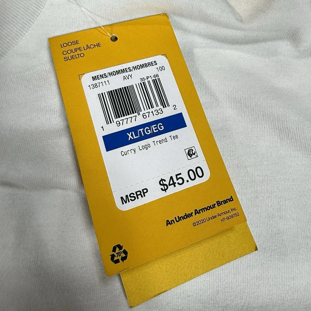 Under Armour x Stephen Curry Logo Trend T-Shirt‎ Mens Size Large White SS $45